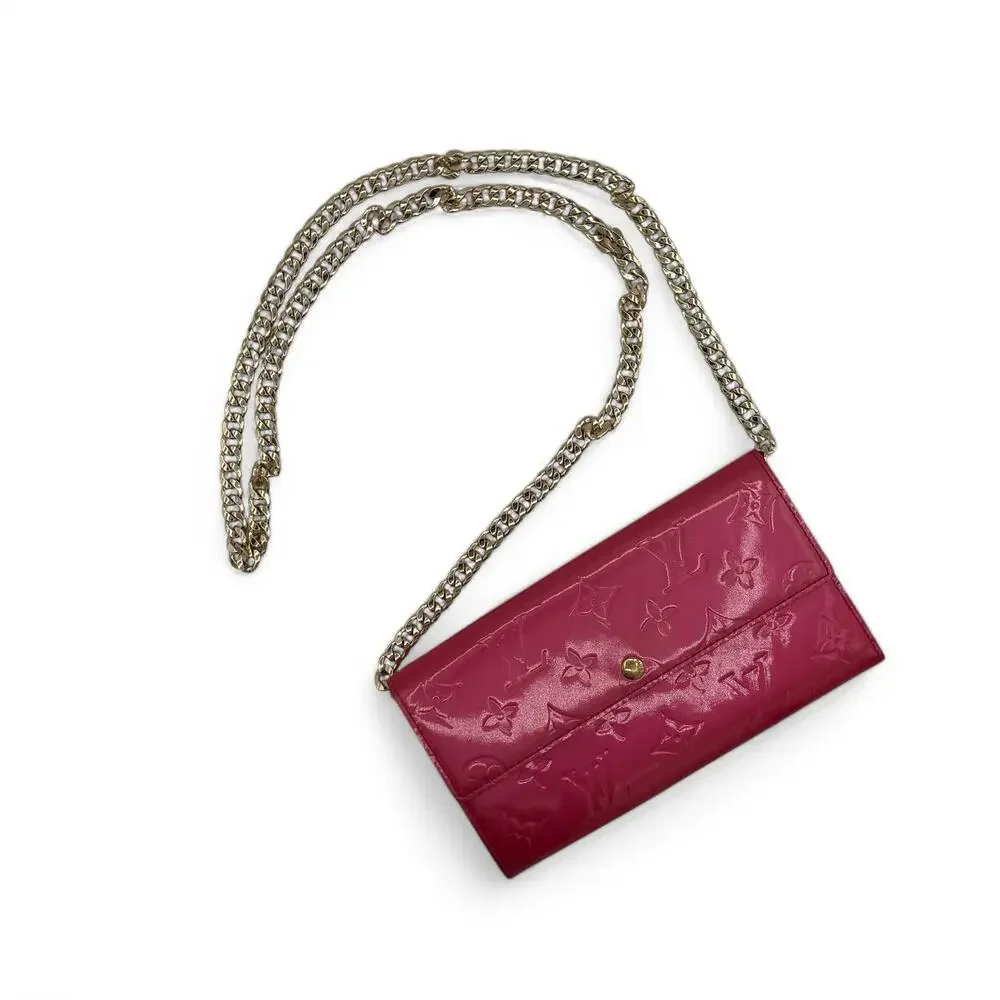 Louis Vuitton Monogram Vernis Sarah Wallet Rose Pop Pink. Authentic COA Included